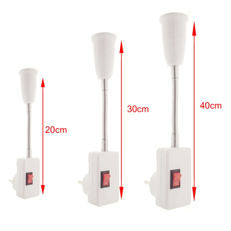 20CM AC 110-220V 6A E27 Bulb Holder Flexible Extension Converter Switch Adapter Socket