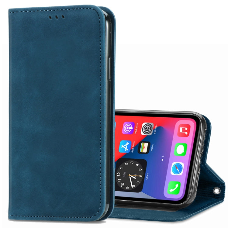For iPhone 12 Pro Max Retro Skin Feel Business Magnetic Horizontal Flip Leather Case with Holder & Card Slots & Wallet & Photo Frame