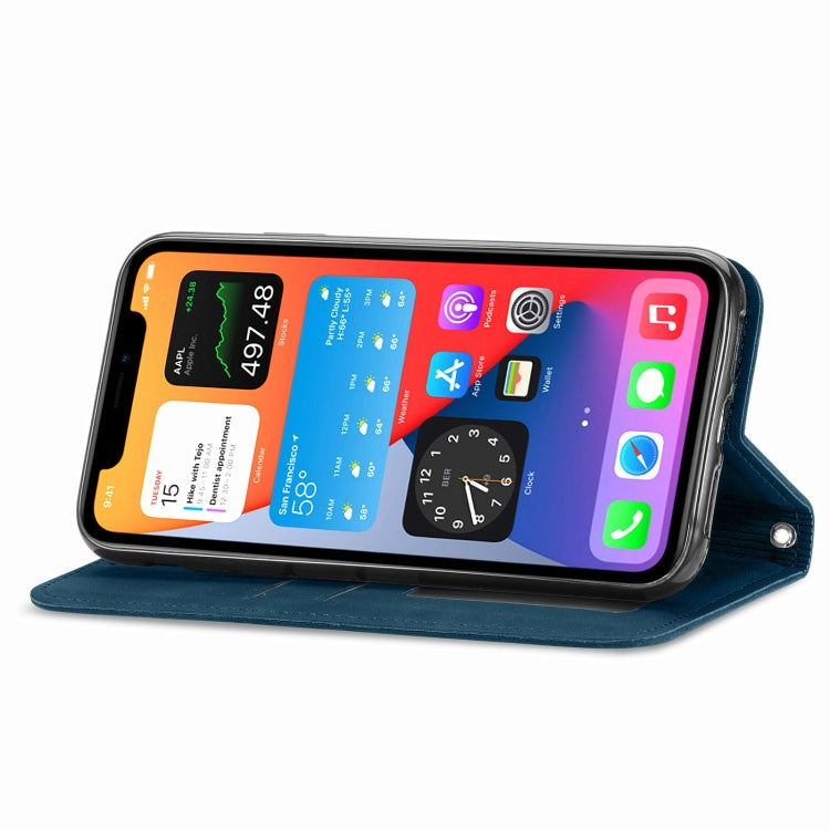 For iPhone 12 Pro Max Retro Skin Feel Business Magnetic Horizontal Flip Leather Case with Holder & Card Slots & Wallet & Photo Frame