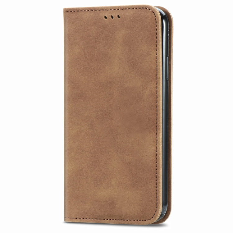 For iPhone 12 Pro Max Retro Skin Feel Business Magnetic Horizontal Flip Leather Case with Holder & Card Slots & Wallet & Photo Frame