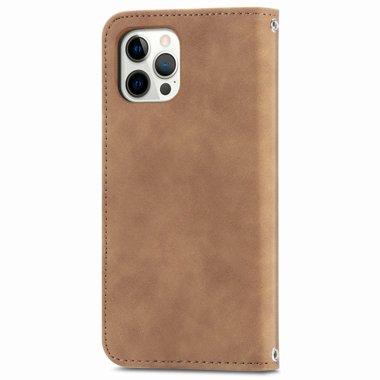 For iPhone 12 Pro Max Retro Skin Feel Business Magnetic Horizontal Flip Leather Case with Holder & Card Slots & Wallet & Photo Frame