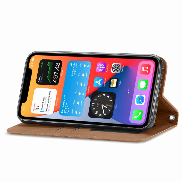 For iPhone 12 Pro Max Retro Skin Feel Business Magnetic Horizontal Flip Leather Case with Holder & Card Slots & Wallet & Photo Frame