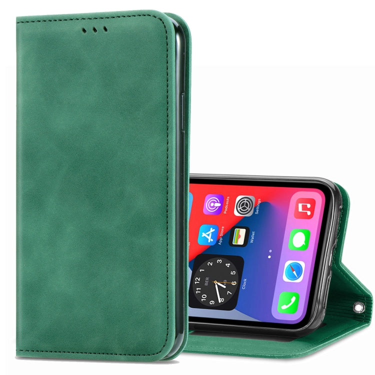 For iPhone 12 Pro Max Retro Skin Feel Business Magnetic Horizontal Flip Leather Case with Holder & Card Slots & Wallet & Photo Frame