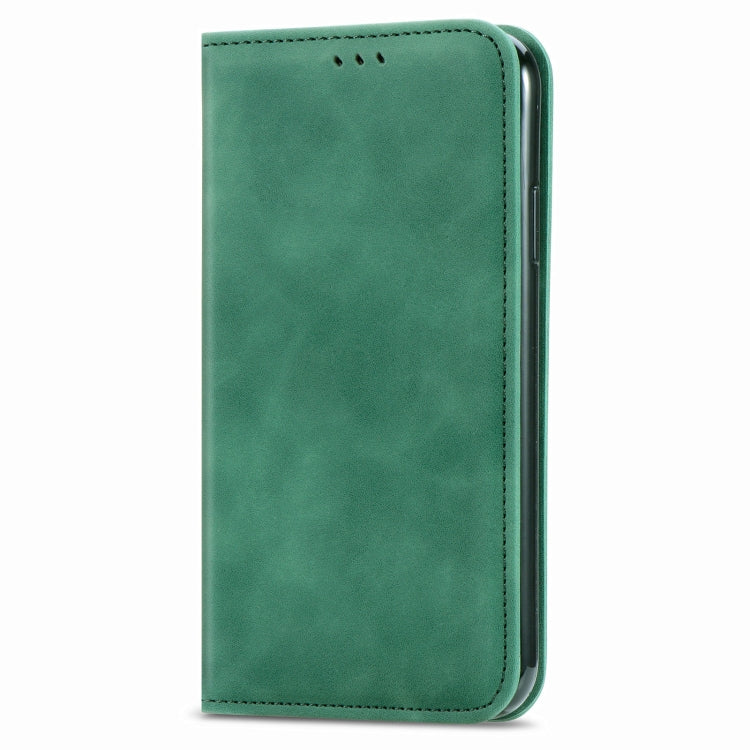 For iPhone 12 Pro Max Retro Skin Feel Business Magnetic Horizontal Flip Leather Case with Holder & Card Slots & Wallet & Photo Frame