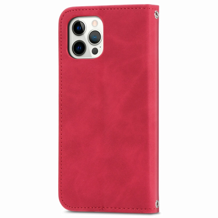 For iPhone 12 Pro Max Retro Skin Feel Business Magnetic Horizontal Flip Leather Case with Holder & Card Slots & Wallet & Photo Frame
