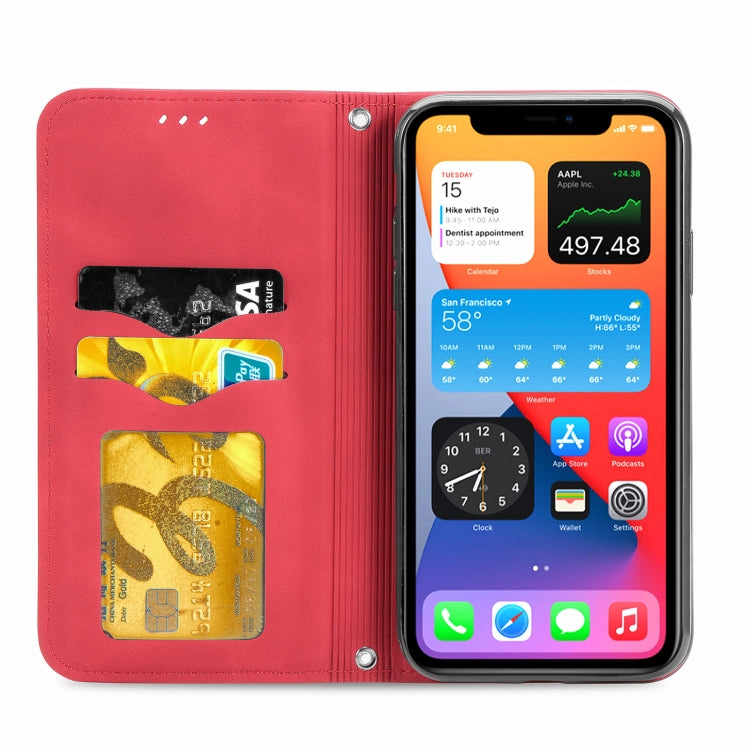 For iPhone 12 Pro Max Retro Skin Feel Business Magnetic Horizontal Flip Leather Case with Holder & Card Slots & Wallet & Photo Frame