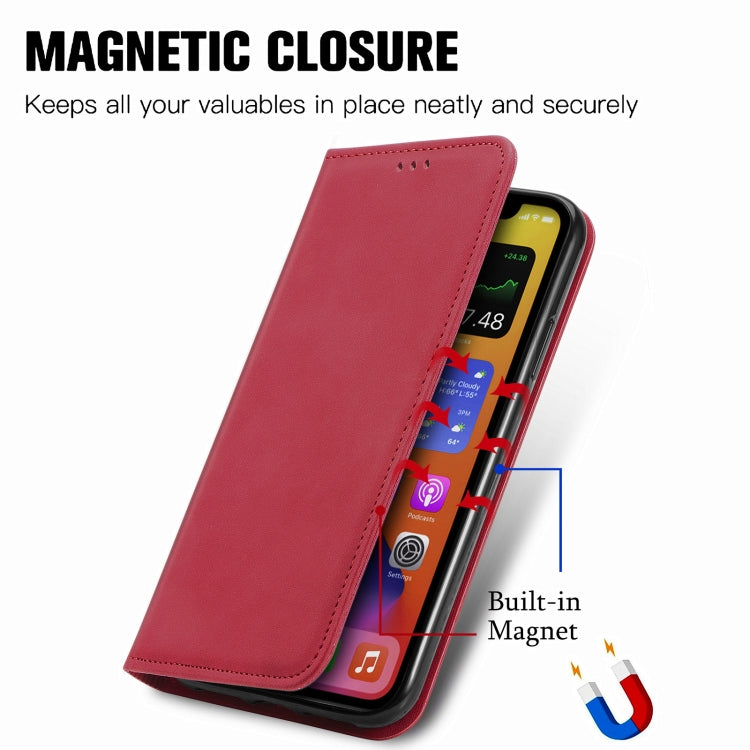 For iPhone 12 Pro Max Retro Skin Feel Business Magnetic Horizontal Flip Leather Case with Holder & Card Slots & Wallet & Photo Frame