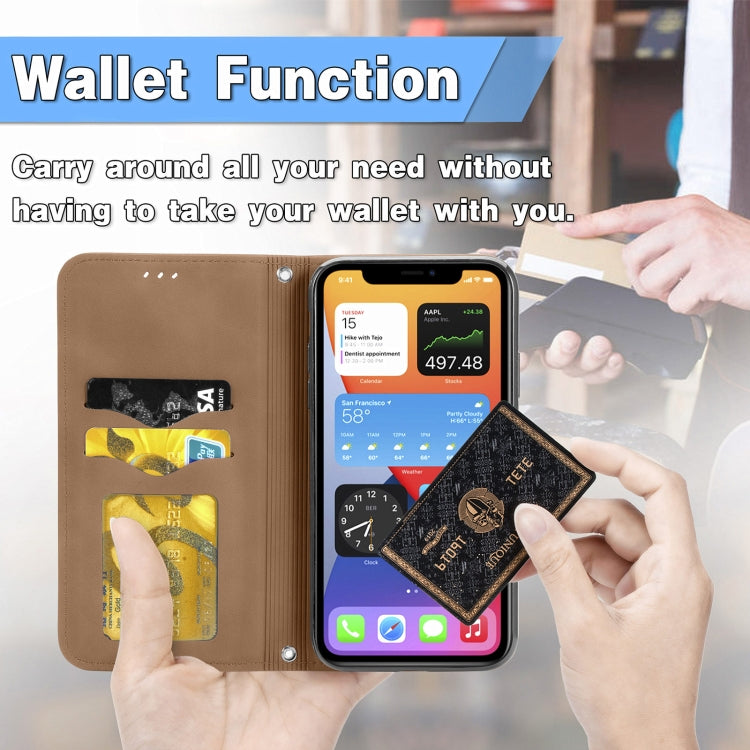 For iPhone 12 / 12 Pro Retro Skin Feel Business Magnetic Horizontal Flip Leather Case with Holder & Card Slots & Wallet & Photo Frame
