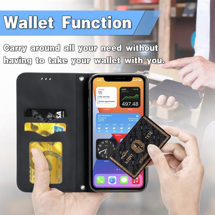 For iPhone 12 mini Retro Skin Feel Business Magnetic Horizontal Flip Leather Case with Holder & Card Slots & Wallet & Photo Frame