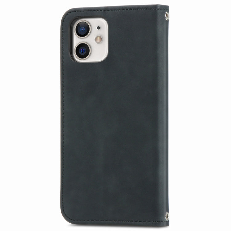 For iPhone 12 mini Retro Skin Feel Business Magnetic Horizontal Flip Leather Case with Holder & Card Slots & Wallet & Photo Frame