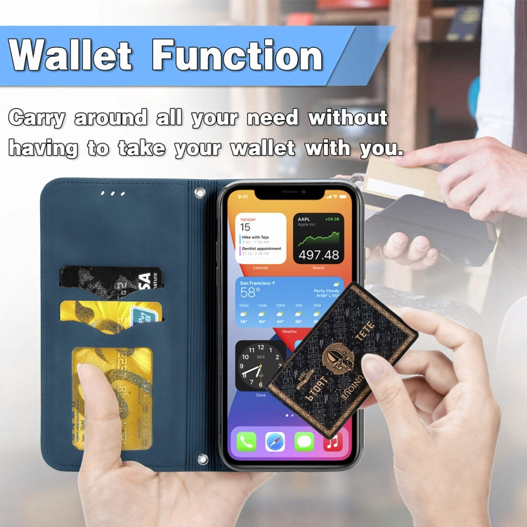 For iPhone 12 mini Retro Skin Feel Business Magnetic Horizontal Flip Leather Case with Holder & Card Slots & Wallet & Photo Frame