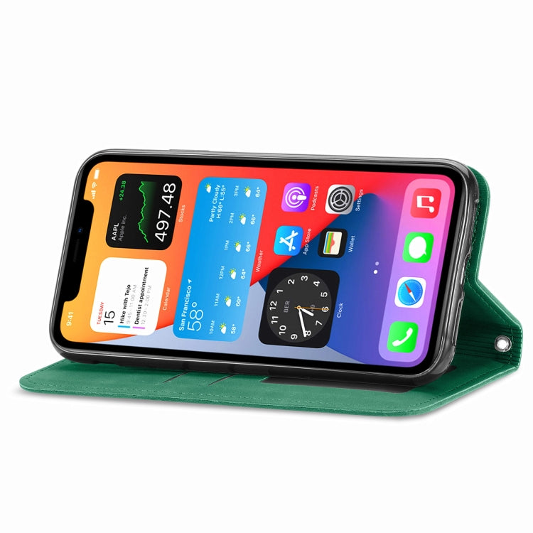 For iPhone 12 mini Retro Skin Feel Business Magnetic Horizontal Flip Leather Case with Holder & Card Slots & Wallet & Photo Frame