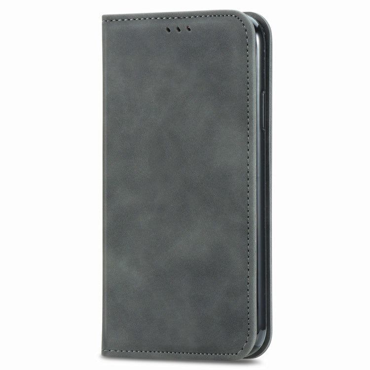 For iPhone 12 mini Retro Skin Feel Business Magnetic Horizontal Flip Leather Case with Holder & Card Slots & Wallet & Photo Frame