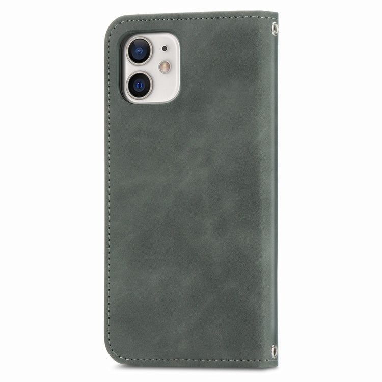 For iPhone 12 mini Retro Skin Feel Business Magnetic Horizontal Flip Leather Case with Holder & Card Slots & Wallet & Photo Frame