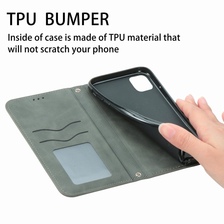 For iPhone 12 mini Retro Skin Feel Business Magnetic Horizontal Flip Leather Case with Holder & Card Slots & Wallet & Photo Frame
