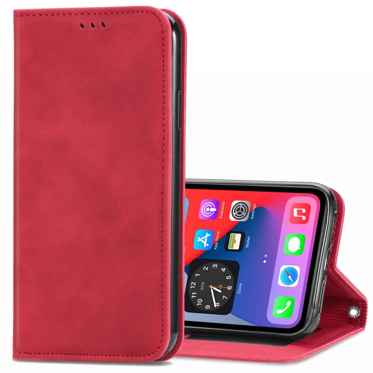 For iPhone 12 mini Retro Skin Feel Business Magnetic Horizontal Flip Leather Case with Holder & Card Slots & Wallet & Photo Frame