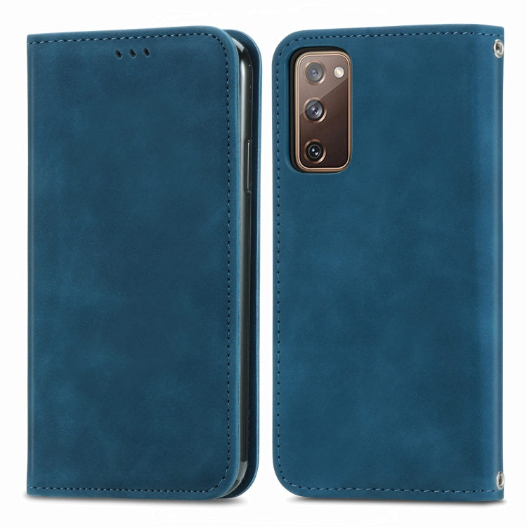 Retro Skin Feel Business Magnetic Horizontal Flip Leather Case With Holder & Card Slots & Wallet & Photo Frame For Samsung Galaxy S20 FE