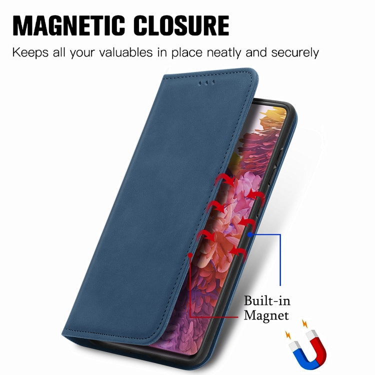 Retro Skin Feel Business Magnetic Horizontal Flip Leather Case With Holder & Card Slots & Wallet & Photo Frame For Samsung Galaxy S20 FE