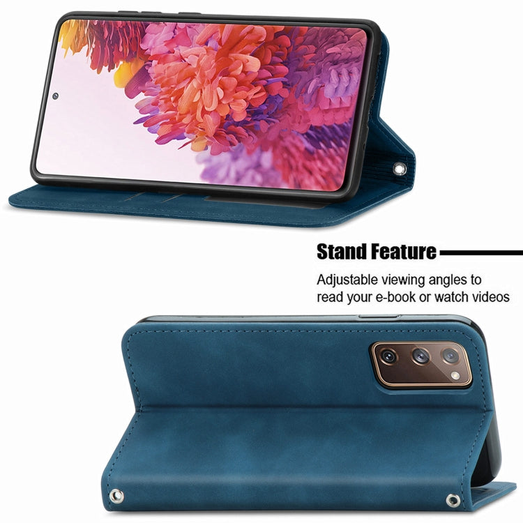 Retro Skin Feel Business Magnetic Horizontal Flip Leather Case With Holder & Card Slots & Wallet & Photo Frame For Samsung Galaxy S20 FE