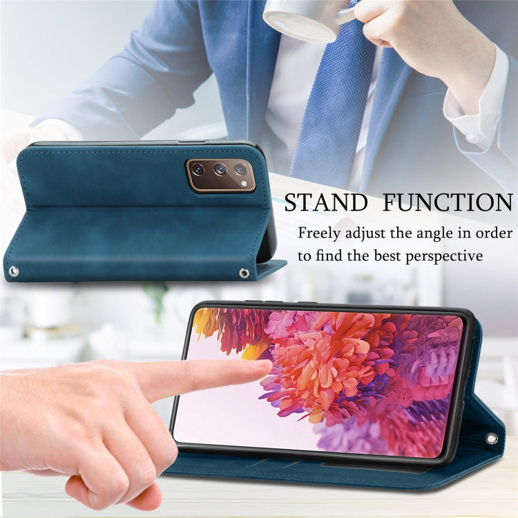 Retro Skin Feel Business Magnetic Horizontal Flip Leather Case With Holder & Card Slots & Wallet & Photo Frame For Samsung Galaxy S20 FE