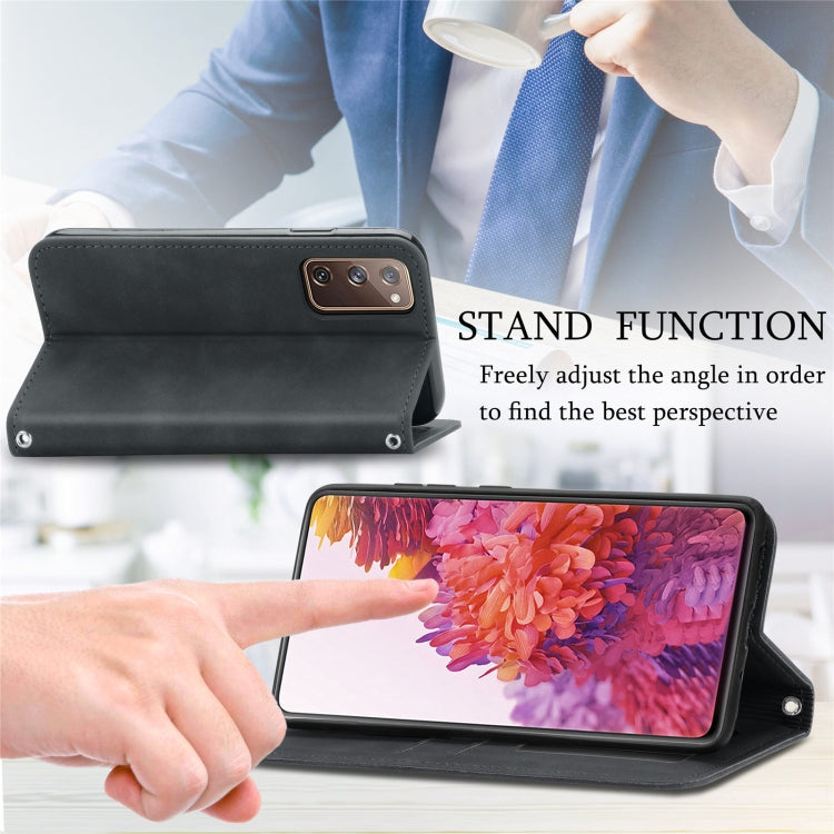 Retro Skin Feel Business Magnetic Horizontal Flip Leather Case With Holder & Card Slots & Wallet & Photo Frame For Samsung Galaxy S20 FE