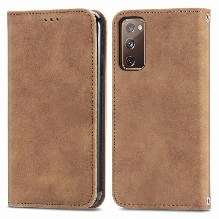 Retro Skin Feel Business Magnetic Horizontal Flip Leather Case With Holder & Card Slots & Wallet & Photo Frame For Samsung Galaxy S20 FE