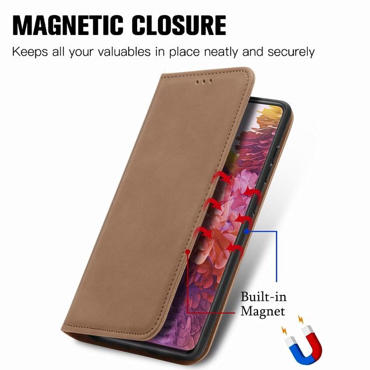 Retro Skin Feel Business Magnetic Horizontal Flip Leather Case With Holder & Card Slots & Wallet & Photo Frame For Samsung Galaxy S20 FE