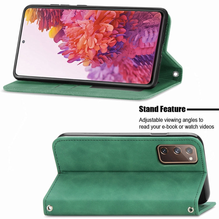 Retro Skin Feel Business Magnetic Horizontal Flip Leather Case With Holder & Card Slots & Wallet & Photo Frame For Samsung Galaxy S20 FE