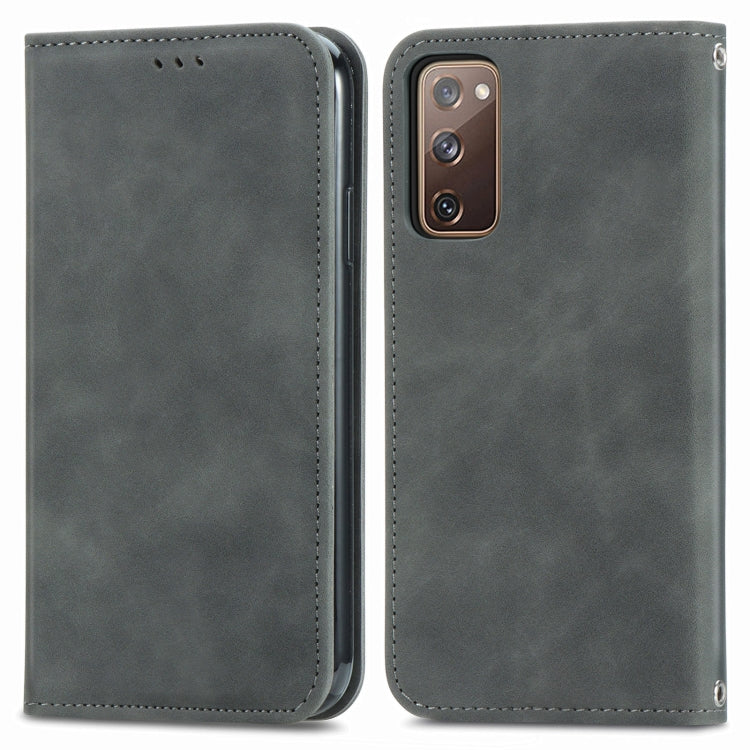 Retro Skin Feel Business Magnetic Horizontal Flip Leather Case With Holder & Card Slots & Wallet & Photo Frame For Samsung Galaxy S20 FE