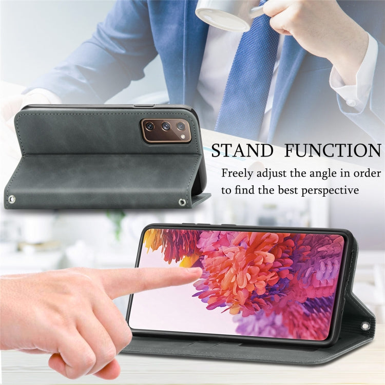 Retro Skin Feel Business Magnetic Horizontal Flip Leather Case With Holder & Card Slots & Wallet & Photo Frame For Samsung Galaxy S20 FE