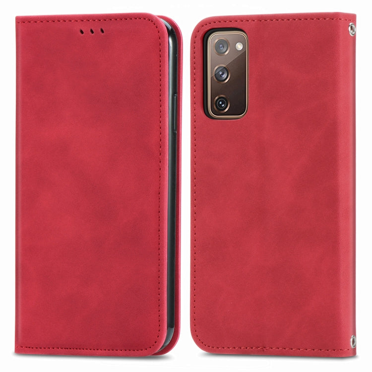 Retro Skin Feel Business Magnetic Horizontal Flip Leather Case With Holder & Card Slots & Wallet & Photo Frame For Samsung Galaxy S20 FE