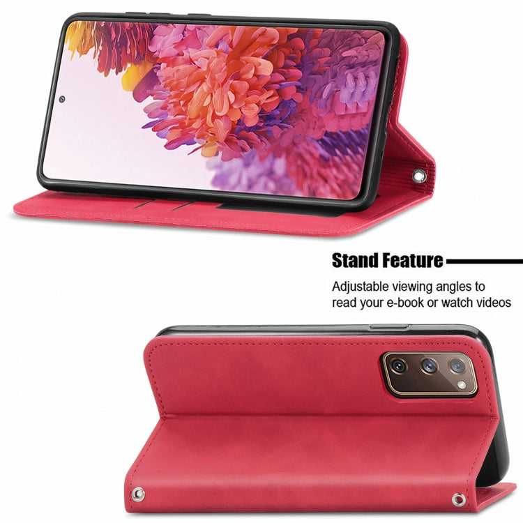Retro Skin Feel Business Magnetic Horizontal Flip Leather Case With Holder & Card Slots & Wallet & Photo Frame For Samsung Galaxy S20 FE