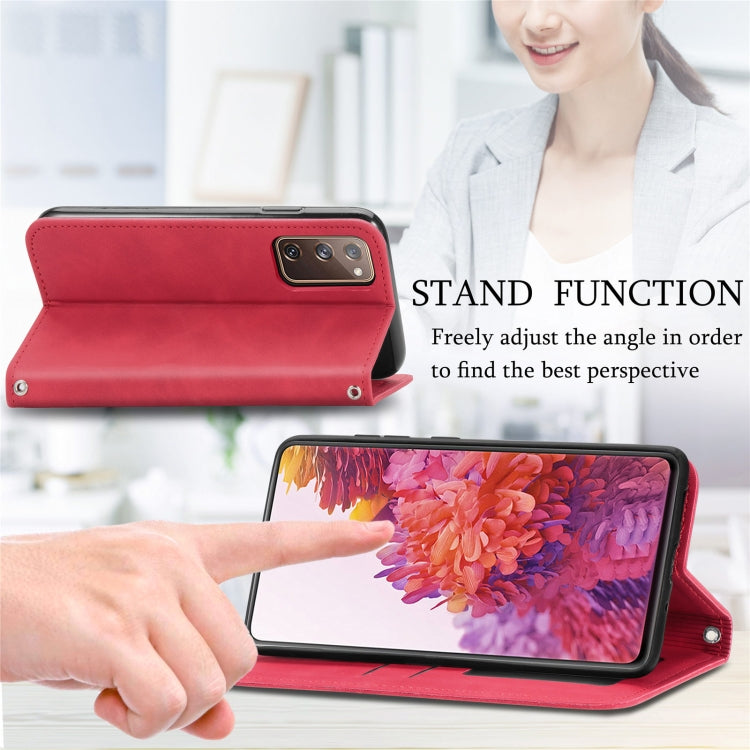 Retro Skin Feel Business Magnetic Horizontal Flip Leather Case With Holder & Card Slots & Wallet & Photo Frame For Samsung Galaxy S20 FE