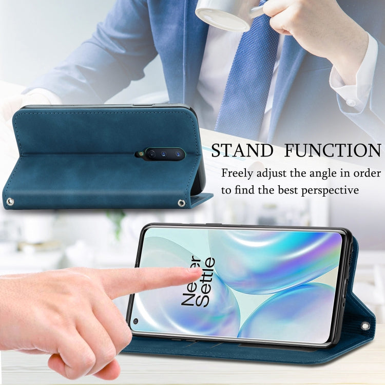 Retro Skin Feel Business Magnetic Horizontal Flip Leather Case With Holder & Card Slots & Wallet & Photo Frame For OnePlus 8