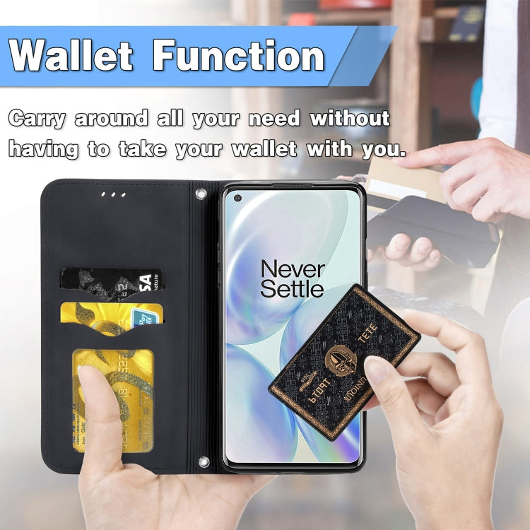 Retro Skin Feel Business Magnetic Horizontal Flip Leather Case With Holder & Card Slots & Wallet & Photo Frame For OnePlus 8