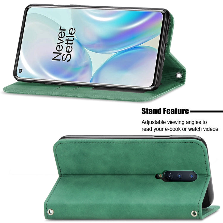 Retro Skin Feel Business Magnetic Horizontal Flip Leather Case With Holder & Card Slots & Wallet & Photo Frame For OnePlus 8
