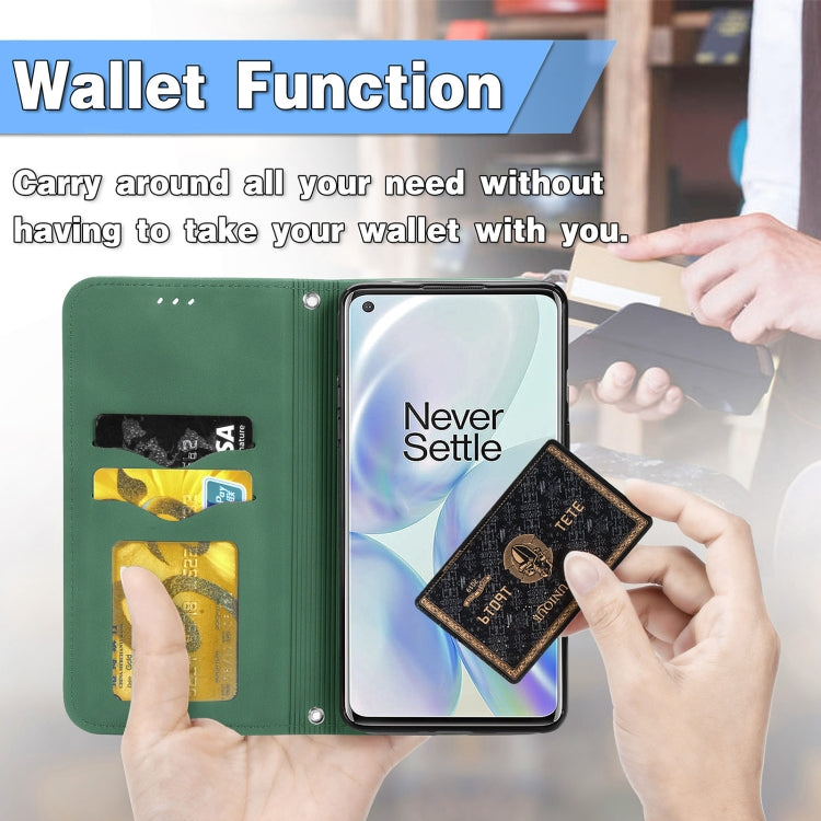 Retro Skin Feel Business Magnetic Horizontal Flip Leather Case With Holder & Card Slots & Wallet & Photo Frame For OnePlus 8