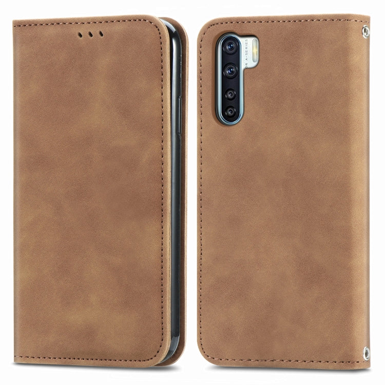 Retro Skin Feel Business Magnetic Horizontal Flip Leather Case With Holder & Card Slots & Wallet & Photo Frame For OPPO  F15