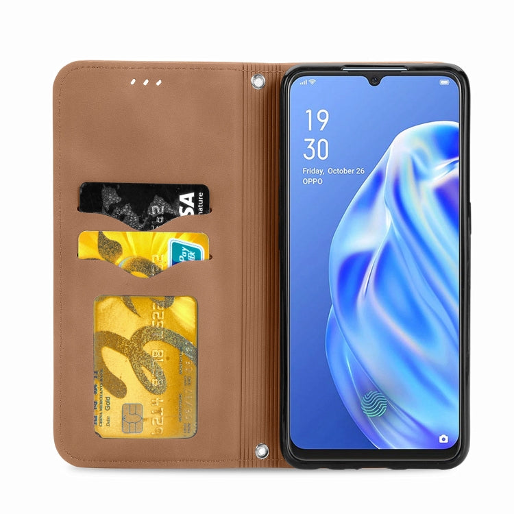 Retro Skin Feel Business Magnetic Horizontal Flip Leather Case With Holder & Card Slots & Wallet & Photo Frame For OPPO  F15