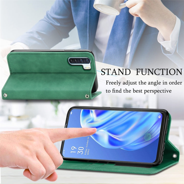 Retro Skin Feel Business Magnetic Horizontal Flip Leather Case With Holder & Card Slots & Wallet & Photo Frame For OPPO  F15