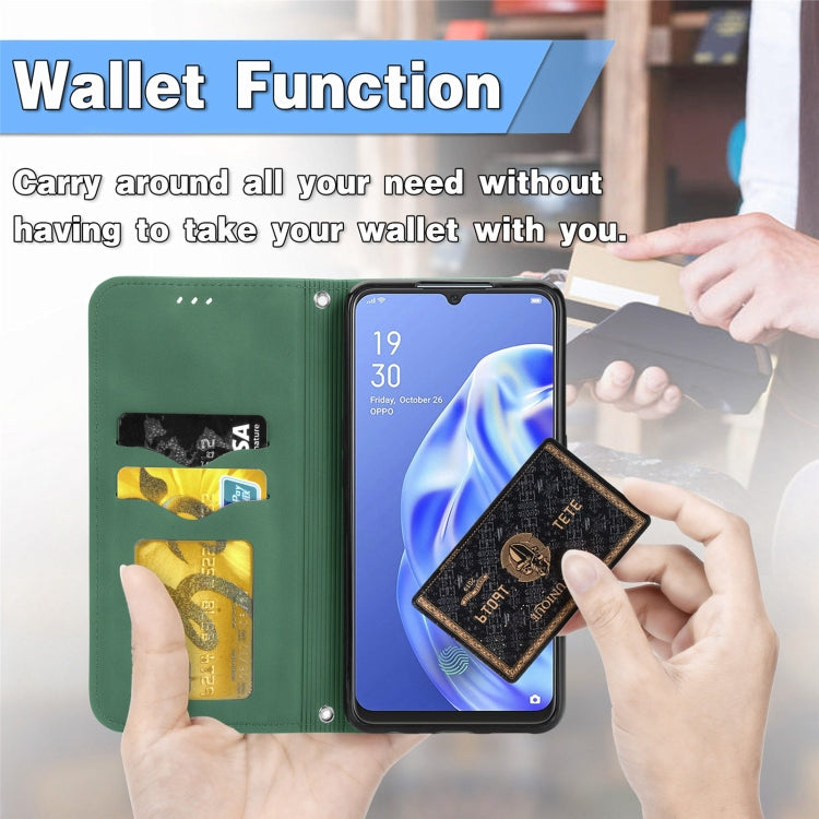 Retro Skin Feel Business Magnetic Horizontal Flip Leather Case With Holder & Card Slots & Wallet & Photo Frame For OPPO  F15