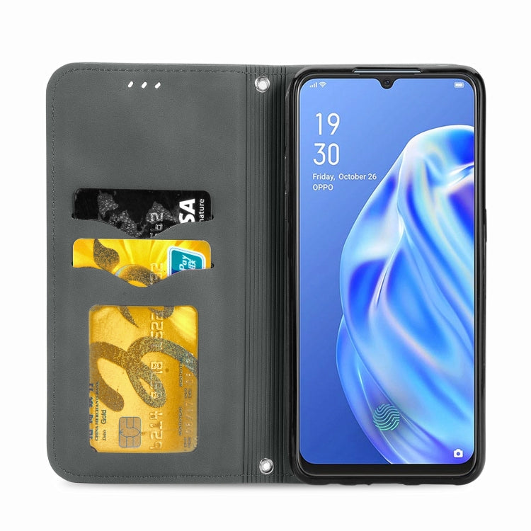 Retro Skin Feel Business Magnetic Horizontal Flip Leather Case With Holder & Card Slots & Wallet & Photo Frame For OPPO  F15