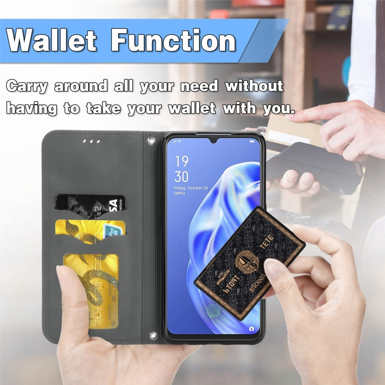 Retro Skin Feel Business Magnetic Horizontal Flip Leather Case With Holder & Card Slots & Wallet & Photo Frame For OPPO  F15