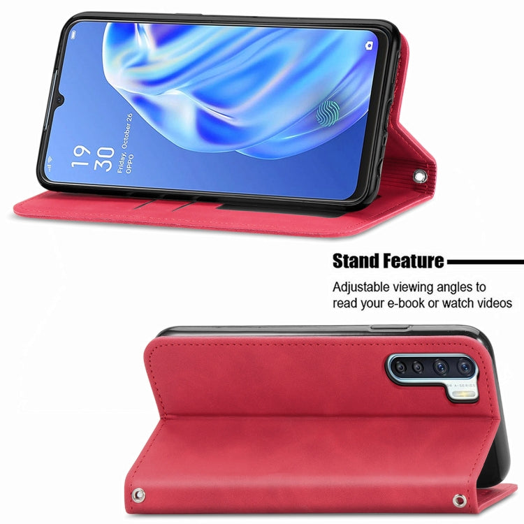 Retro Skin Feel Business Magnetic Horizontal Flip Leather Case With Holder & Card Slots & Wallet & Photo Frame For OPPO  F15