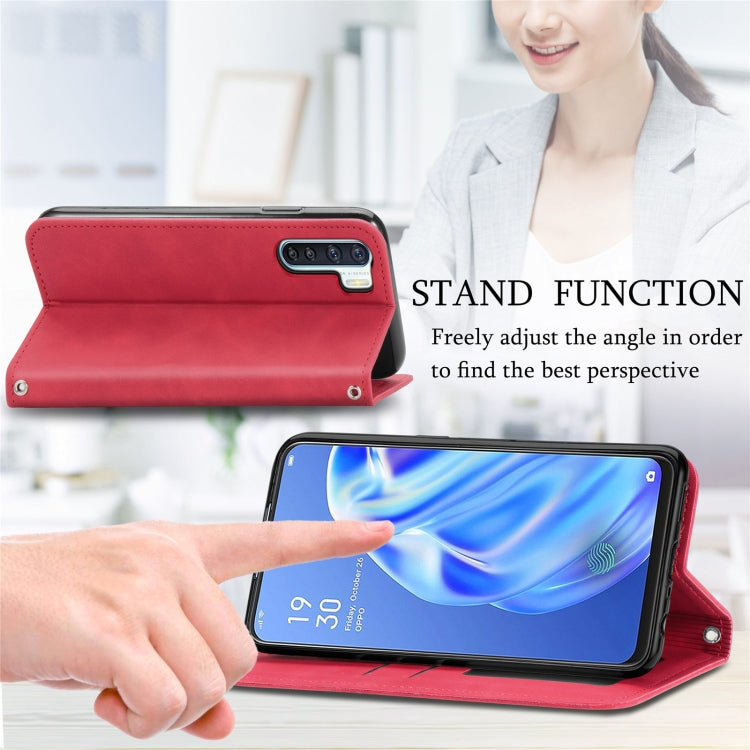 Retro Skin Feel Business Magnetic Horizontal Flip Leather Case With Holder & Card Slots & Wallet & Photo Frame For OPPO  F15