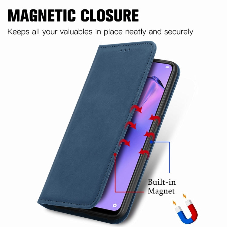 Retro Skin Feel Business Magnetic Horizontal Flip Leather Case With Holder & Card Slots & Wallet & Photo Frame For OPPO A8