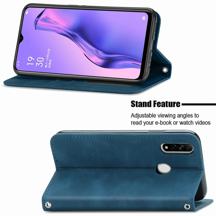 Retro Skin Feel Business Magnetic Horizontal Flip Leather Case With Holder & Card Slots & Wallet & Photo Frame For OPPO A8