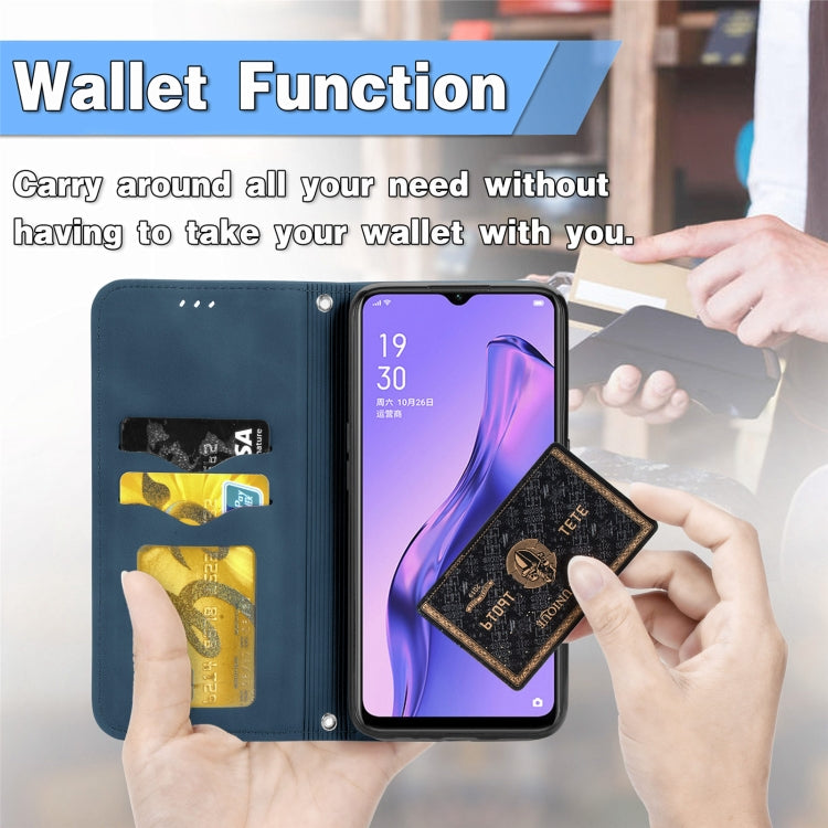 Retro Skin Feel Business Magnetic Horizontal Flip Leather Case With Holder & Card Slots & Wallet & Photo Frame For OPPO A8