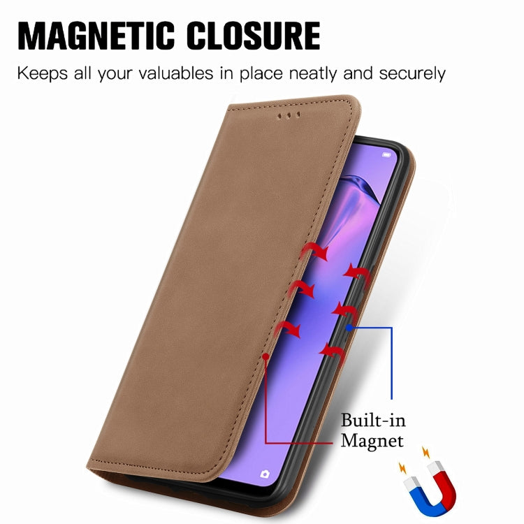 Retro Skin Feel Business Magnetic Horizontal Flip Leather Case With Holder & Card Slots & Wallet & Photo Frame For OPPO A8