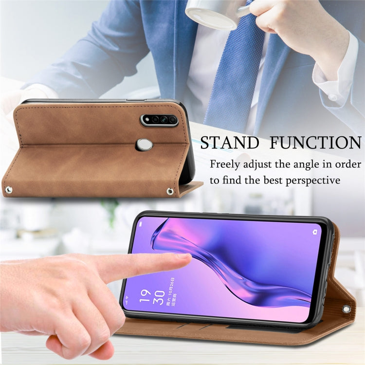 Retro Skin Feel Business Magnetic Horizontal Flip Leather Case With Holder & Card Slots & Wallet & Photo Frame For OPPO A8